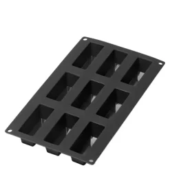 Silikonform for minibrød 9 hull svart