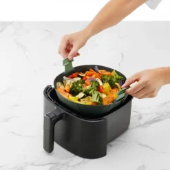 Silikonkurv XL til airfryer 25x25 cm grå