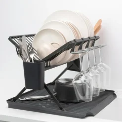 SinkSide sammenleggbart oppvaskstativ 33x42x51 cm svart