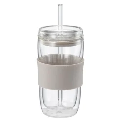 Sipster dobbelvegget drikkeglass 30 cl varm grå