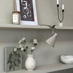Sleep vegglampe med klemme 16 cm beige