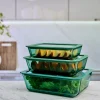 Smart Seal oppbevaringssett 3 deler glass grønn