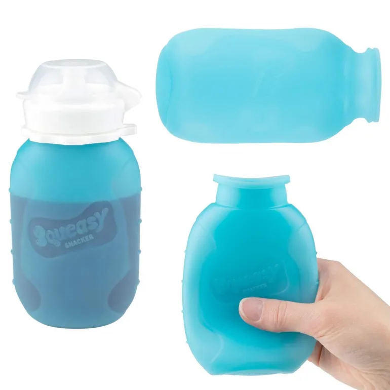 Snacker drikkeflaske/klemmepose 177 ml clear blue