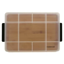 Snacklebox med 11 rom og bambusbrett 30x40,5 cm bambus