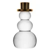 Snømann dekorasjonsfigur 9,2 cm gullhatt