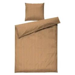 Soft sengesett 140x200 cm karamell/offwhite