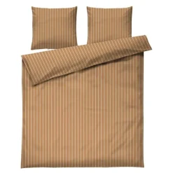 Soft sengesett 220x220 cm karamell/offwhite