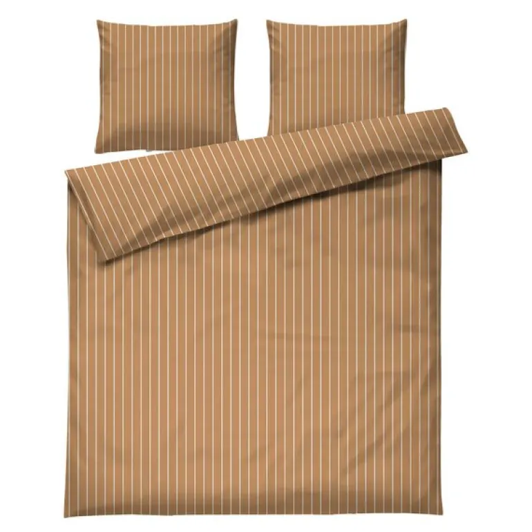 Soft sengesett 220x220 cm karamell/offwhite