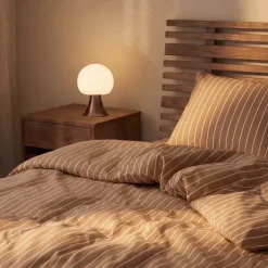 Soft sengesett 220x220 cm karamell/offwhite