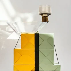Solare glass på fot 29 cl 2 stk lin