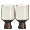 Solare glass på fot 40 cl 2 stk lin
