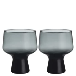 Solare glass på fot 29 cl 2 stk stålgrå