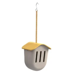 Sommerfuglhus 19 cm taupe gul