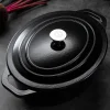 Stenfors støpejernsgryte oval 6,2L svart