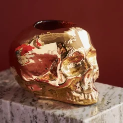 Still Life skull lyslykt 8,5 cm gull