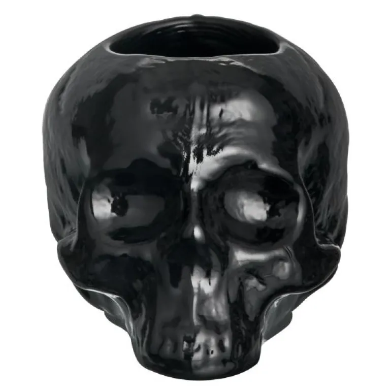 Still Life skull lyslykt 8,5 cm svart