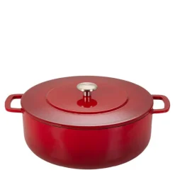 Støpejernsgryte 28 cm 5,3L cherry