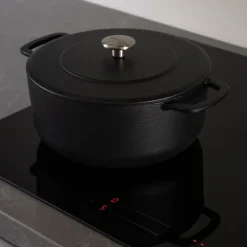 Støpejernsgryte 24 cm 3,8L svart