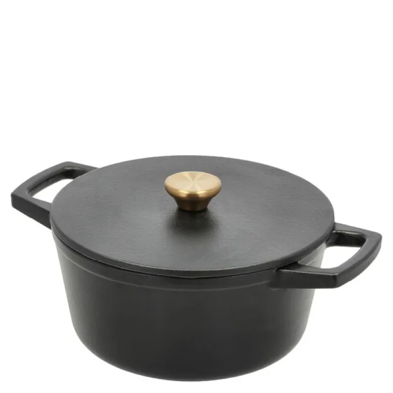 Støpejernsgryte 3,6L 22,5 cm svart