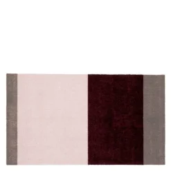 Stripes horisontal gulvmatte 120x67 cm bordeaux/rose/sand