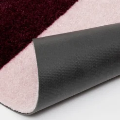Stripes horisontal gulvmatte 120x67 cm bordeaux/rose/sand