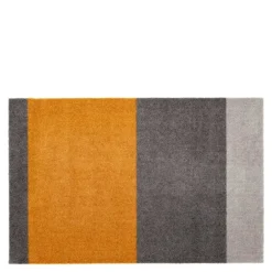Stripes horisontal gulvmatte 90x60 cm dijon/grey