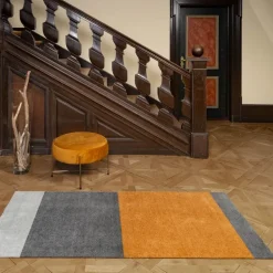 Stripes horisontal gulvmatte 200x90 cm dijon/grey
