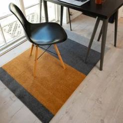 Stripes horisontal gulvmatte 130x90 cm dijon/grey