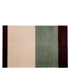 Stripes horisontal gulvmatte 120x67 cm bordeaux/green/ivory