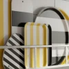 Stripes serveringsbrett 38x38 cm svart/hvit