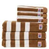 Stripet frottéhåndkle 70x130 cm fudge/snow white