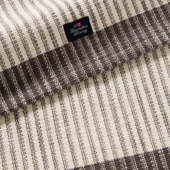 Stripet løper ribbed 50x250 cm mørkgrå/hvit