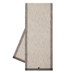 Stripet løper ribbed 50x250 cm mørkgrå/hvit