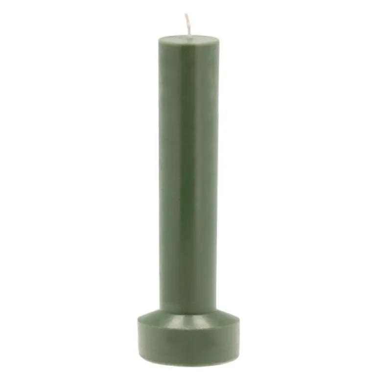 Styles kubbelys 8x23 cm parafin/stearin dark green