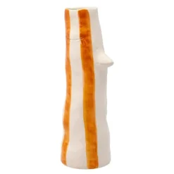 Styles vase m/ nebb og øyevipper 34 cm amber