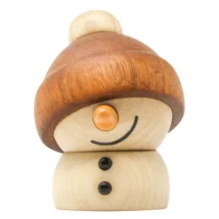 Sundae snømann trefigur 6 cm sapele/lønn