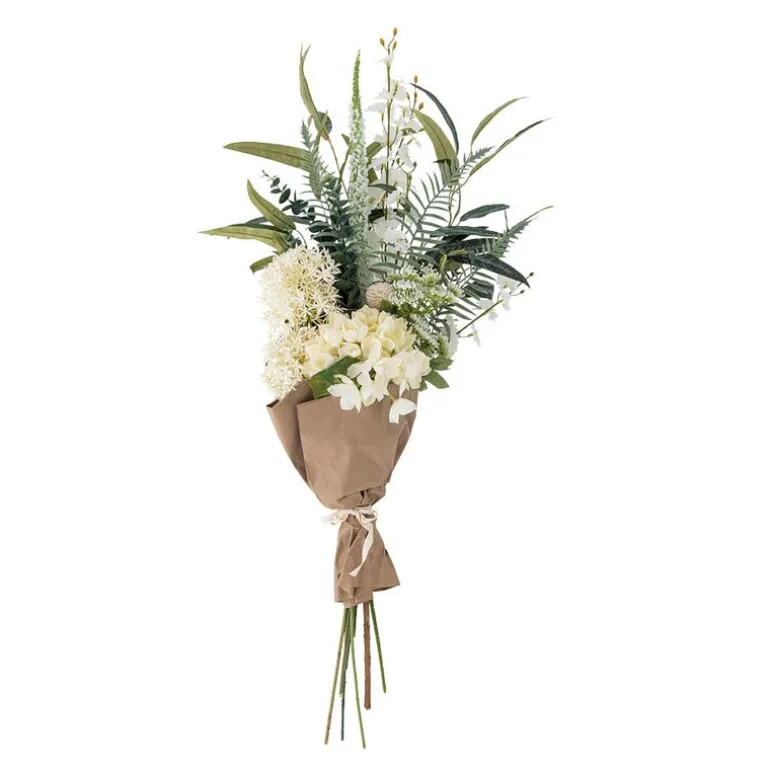 Symphonie bukett kunstig 30x103 cm hvite blomster