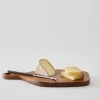 Teak skjærebrett / osteplate 30x17,5 cm tre
