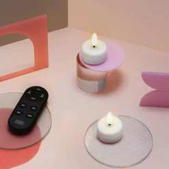 Tealight Candle LED telys 2 stk 3,9x2 cm hvit