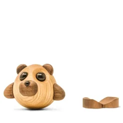 Teddy bjørn trefigur 8 cm ask/valnøtt