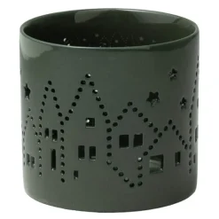 Telysholder medium 8 cm juleby grønn