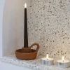 Telys LED 6,3x2,5 cm sølv/hvit