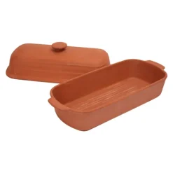 Terracotta brødform med lokk 31x14 cm