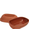 Terracotta kyllingroaster med lokk 30x21 cm