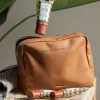 Toalettmappe bedre sen enn ustelt 24x20x10 cm cognac brun