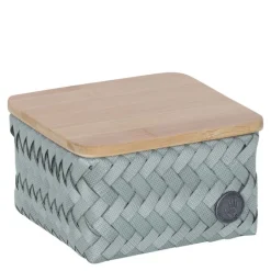 Top Fit Tiny oppbevaringskurv m/lokk 13x13x8 cm eucalyptus