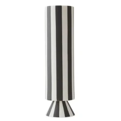 Toppu vase 31 cm hvit/svart