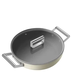 Traktørpanne 28 cm keramisk krem