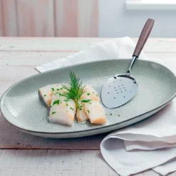 Treskaft fiskespade 24 cm valnøtt