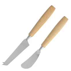 Treskaft knivsett ost-og smørkniv 2 stk bjørk